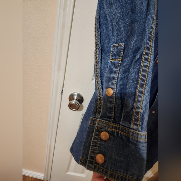 Tory Burch Denim Shirt Dress Blue NWT - Picture 10 of 12